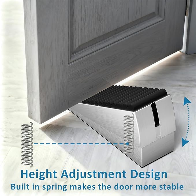 Optish Heavy Duty Door Stopper, Adjustable Spring Large Stopper, 3 Inches High - Image 2