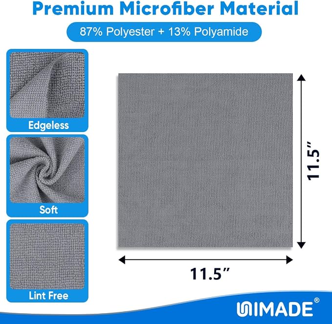UNIMADE Microfiber Cleaning Cloth, 10 Pack Reusable Microfiber Towels - Image 2