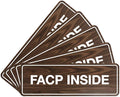 Signs ByLITA Standard FACP Inside Sign | Fire Safety Signage (Walnut) - Large 5 Pack