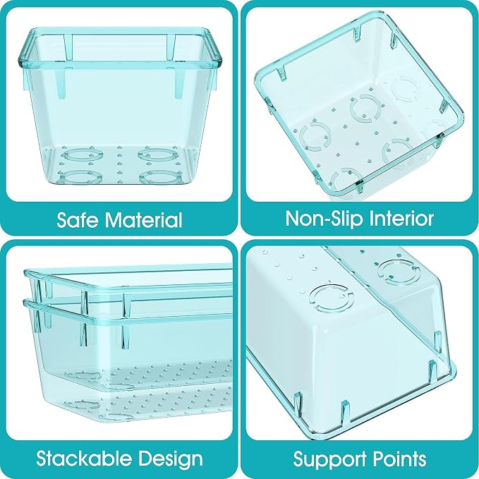 13 PCS Plastic Drawer Organizers Set, 4 Size Desk Drawer Organizer Trays | 4 - Image 3
