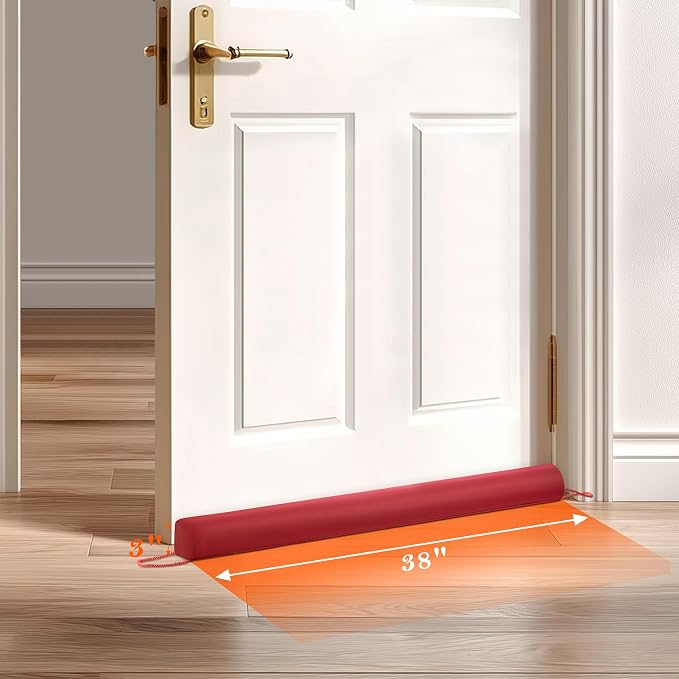 Sunolga Resistant Door Draft Stopper, Removable Washable Cover, Blocks Hot and - Image 2