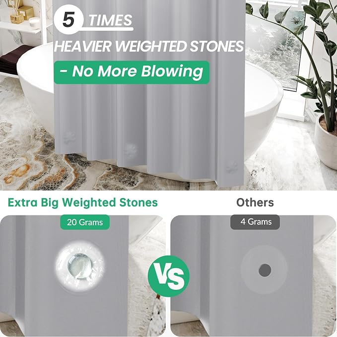 AmazerBath Stall Shower Curtain 36x72, Heavy Duty Plastic - Image 2