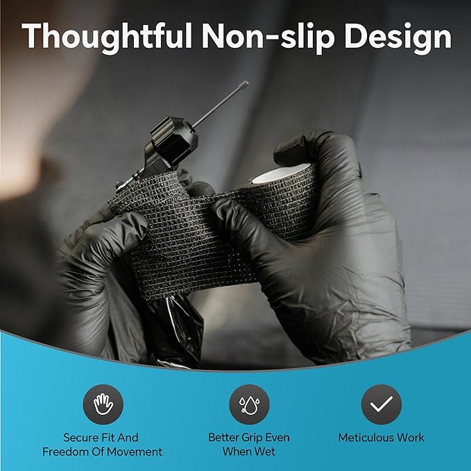 HEAVY DUTY 6 Mil Nitrile Black Gloves Disposable Latex Free Rubber Cooking Cleaning Food Prep Tattoo Gloves 1000PCs