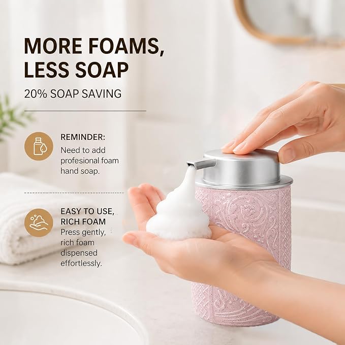 12OZ/350ML Ceramic Foaming Soap Dispenser Empty Hand Soap Dispenser Refillable - Image 7