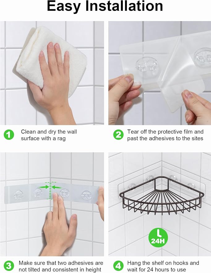 SMARTAKE 2-Pack Corner Shower Caddy, SUS304 Stainless Steel - Image 6