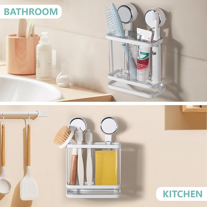 Toothbrush Holders Electric Tooth Brush and Toothpaste Organize, Suction Cup - Image 9