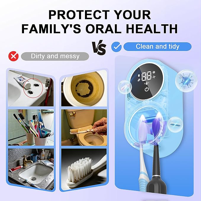 Toothbrush Holder and Cleaner Razor Holder/Dryer Light Cleaning and Air Drying - Image 4