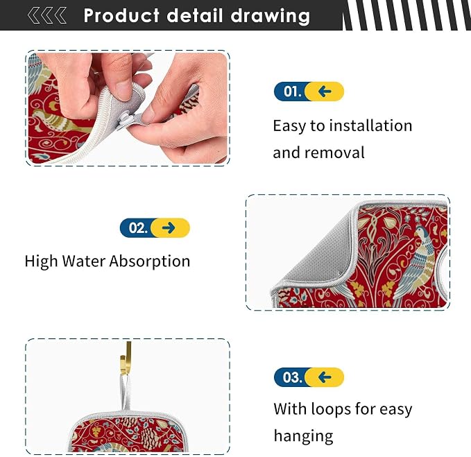 Sink Mat for Faucet Sink Splash Guard Faucet Handle Drip Catcher for Kitchen - Image 5