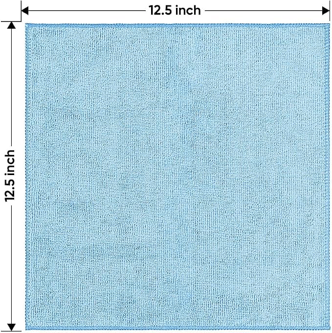 HOMEXCEL Blue Microfiber Cleaning Cloth 6 Pack 12.5 x 12.5 inch Microfiber - Image 7