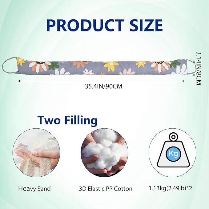 2 Pack 36 Inch 2.8 Inch Wide Slim Under Door Blocker Door Draft Stopper - Image 2