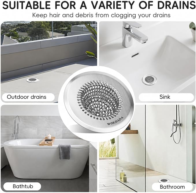 Shower Drain Hair Catcher, Patented Bathtub Drain Cover, Anti-Clog | Reversible - Image 7