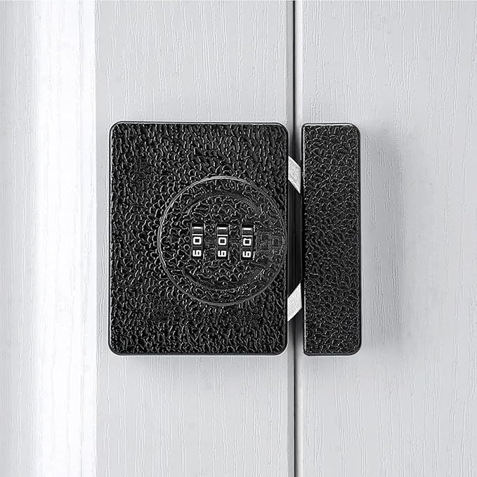 Black Cabinet Lock,3 Digit Password Keyless,Anti Pry Mechanical Password Lock,Protect Privacy,for Drawer,Cabinets,Locker, Closet,Windows,Sliding Door,Bathroom,and Garden
