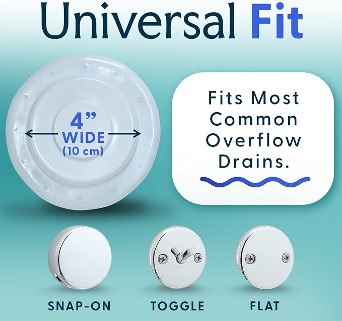 SlipX Solutions Bottomless Bath Overflow Drain Cover Accessory, Warmer Soak - Image 4