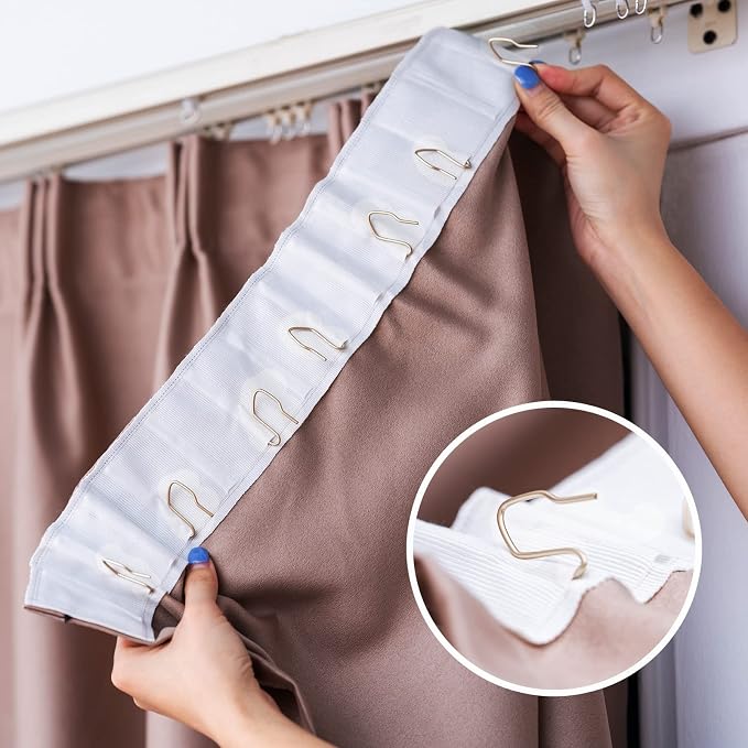 Outus 58 Pack Metal Curtain Hooks Pin On Drapery Hooks 1.2 x 1 Inch - Image 6