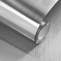Stainless Steel Contact Paper Peel and Stick Countertop Silver Metallic Refrigerator Wrap Contact Paper DIY Waterproof Wallpaper for Kitchen Backsplash Dishwasher A Set of 23.6"x120"
