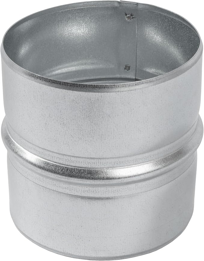 Vent Systems 4'' Inch Galvanized Steel Duct Connector - Round Ventilation Duct Extension - Metal Vent Coupler - Metal Hose Coupling - Galvanised Pipe Connector - Dryer Vent Connector