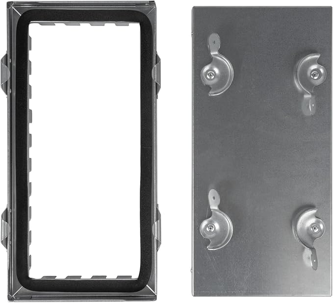 Repa Market 12 x 6 Inch Galvanized Steel Duct Access Door – Airtight Insulated Crawl Space Access Doors - Inspection HVAC Panel with Hinged 2 Clasp Lock Door – Door Access for Ventilation Cleanout