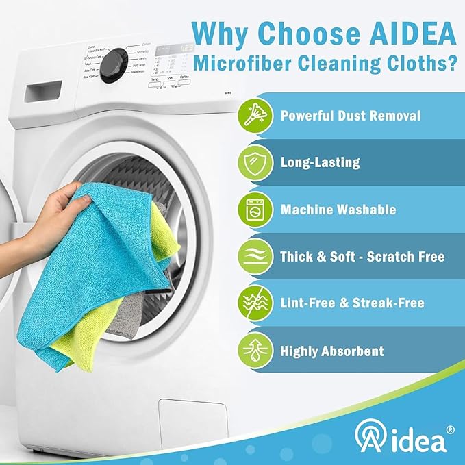 AIDEA Microfiber Cleaning Cloth-8PK, Microfiber Towels - Image 3