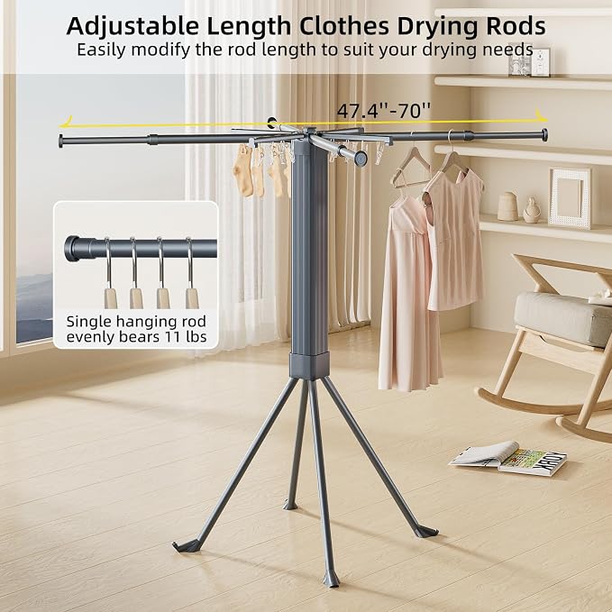 BIREN Clothes Drying Rack Foldable Extending Laundry Rack - Image 3