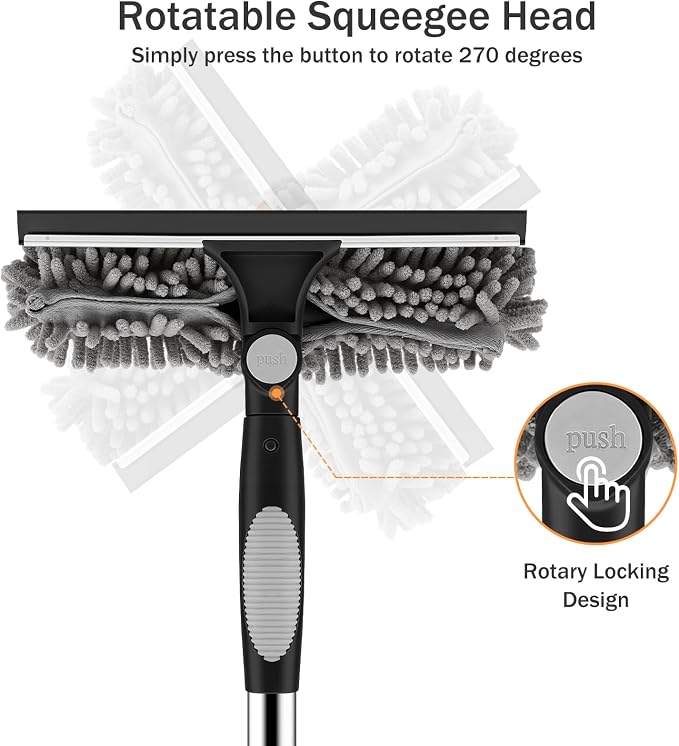 SetSail Window Squeegee with 66in Extension Pole 2-in-1 Window Cleaning Kit | - Image 4