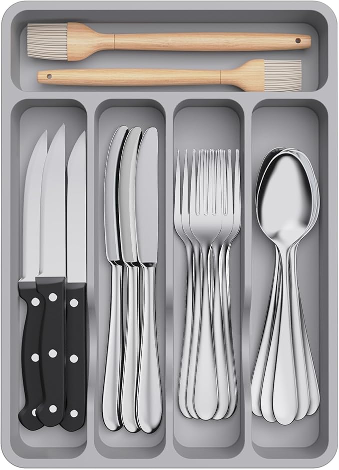 Lifewit Silverware Drawer Organizer Tray, Cutlery Storage by Lifewit