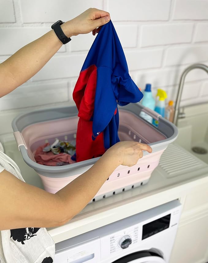 SAMMART 42 Collapsible Plastic Laundry Basket, Foldable Pop Up Storage - Image 4