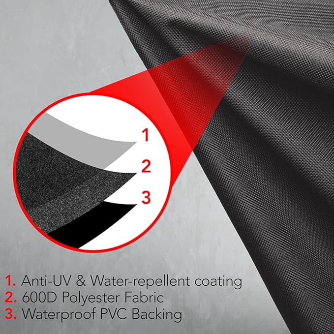 Heavy Duty BBQ Grill Cover for Outdoor Grill, 58 Inch – Waterproof, Weather Resistant, UV & Fade Resistant with Adjustable Straps – Gas Grill Cover for Weber, Charbroil, etc. Charcoal