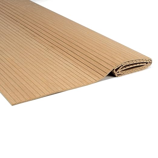 Unfinished White Oak Veneer Flexible Decorative Tambour 1/2"Centers - 4'x 8'