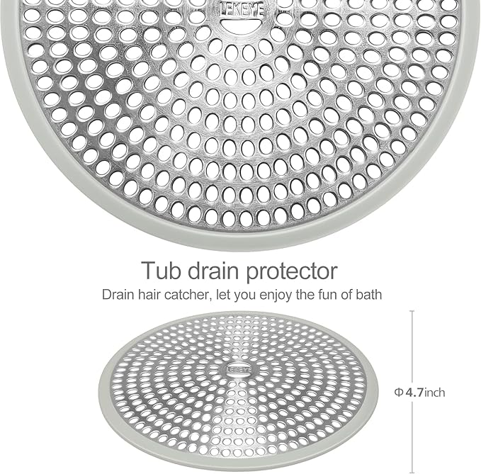 LEKEYE Shower Drain Hair Catcher | Strainer | Shower Stall Drain Cover | - Image 3