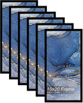 10x20 Picture Frame Set of 6, Black Frame for 10 x 20 Inch Picture Poster Photo, Light Weight and High Transparent 10 by 20 Frame for Wall - 6 Pack/Black/10 x20