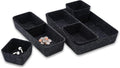 Minimalist Felt Desk Drawer Organizer 8-Piece Charcoal Storage Bins by Welaxy