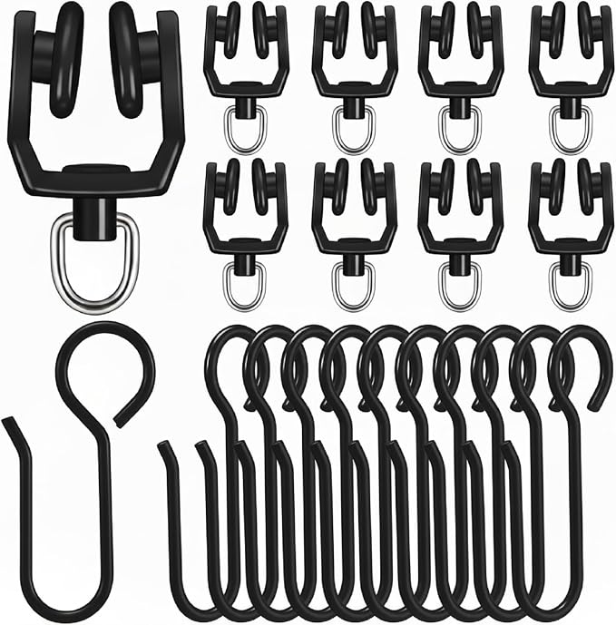 Jetec 120 Pcs Curtain Track Hooks Rollers Ceiling Mount S Hooks, Straight by Jetec