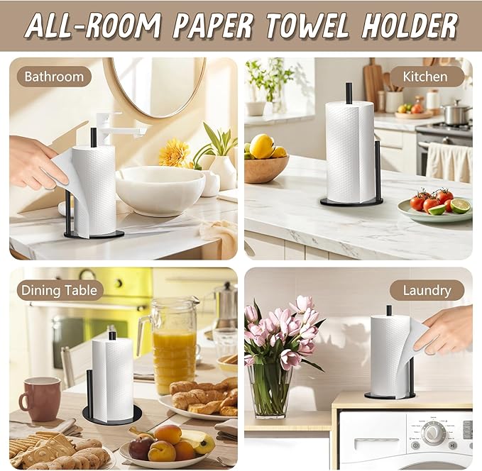 Black Paper Towel Holder, Countertop Paper Towel Holder - Image 2