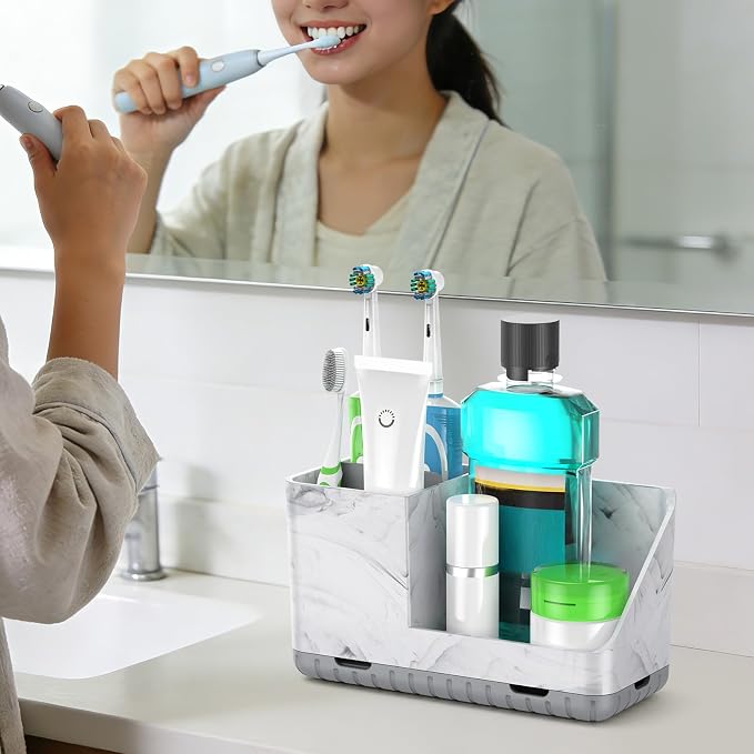 Toothbrush Holders for Bathroom Countertop Organizers | Easy To Clean, - Image 2