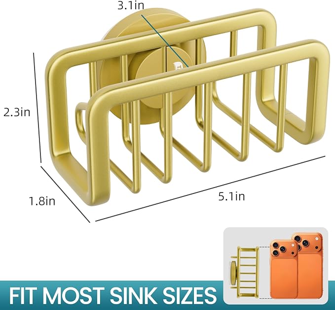 TAILI Gold Sponge Holder for Kitchen Sink - Image 3