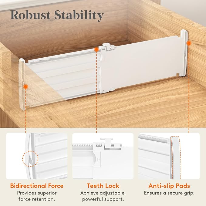 Lifewit 5" Tall Drawer Dividers, Adjustable Deep Drawer Organizer Clothes | - Image 4
