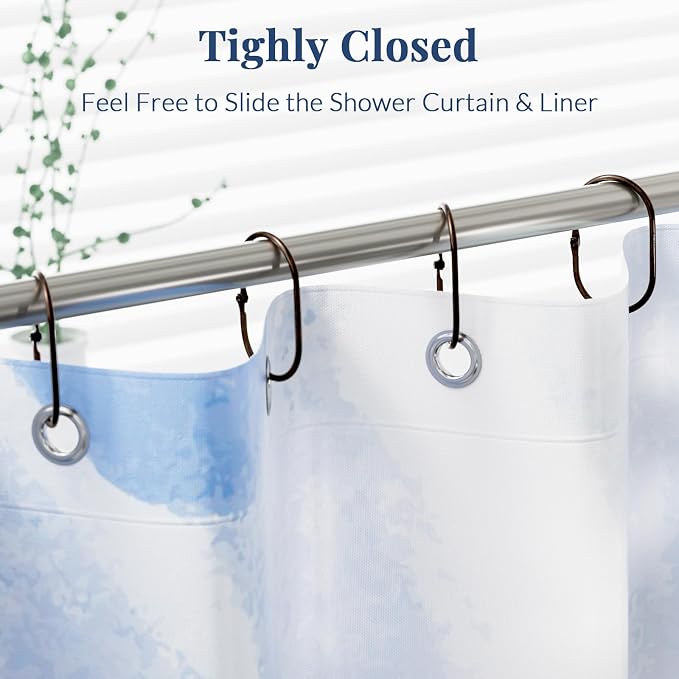 Bathway Shower Curtain Rings, Shower Curtain Hooks Bronze Curtain Rings 12 Pcs - Image 3
