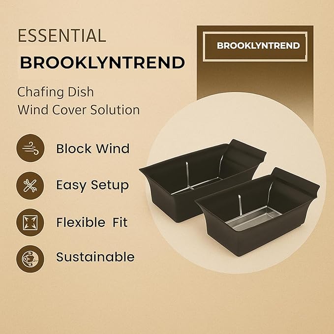 Limited Edition Chafer Wind Guard 2 Pack – Designer Chafing Dish Wind Cover | Wind-Blocking Decorative Cover Keeps Food Warm | Buffet & Catering Display for Events & Parties (reindeer print)