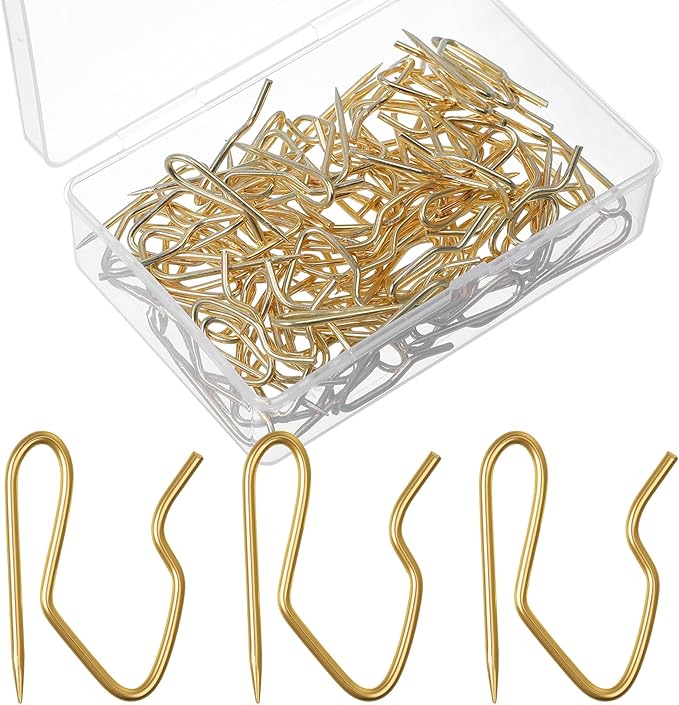 Outus 58 Pack Metal Curtain Hooks Pin-On Drapery 1.2x1, by Outus