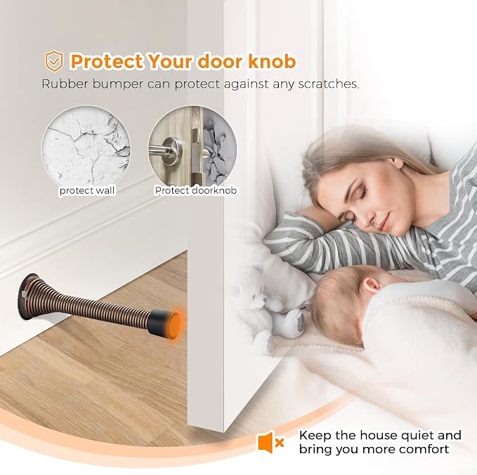 Ravinte Door Stoppers, 18 Pack Oil Rubbed Bronze Spring Door Stops | Stoppers - Image 6