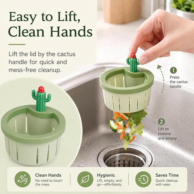Cactus Kitchen Sink Drain Strainer, Cactus Sink Strainer Basket Fine Mesh - Image 2