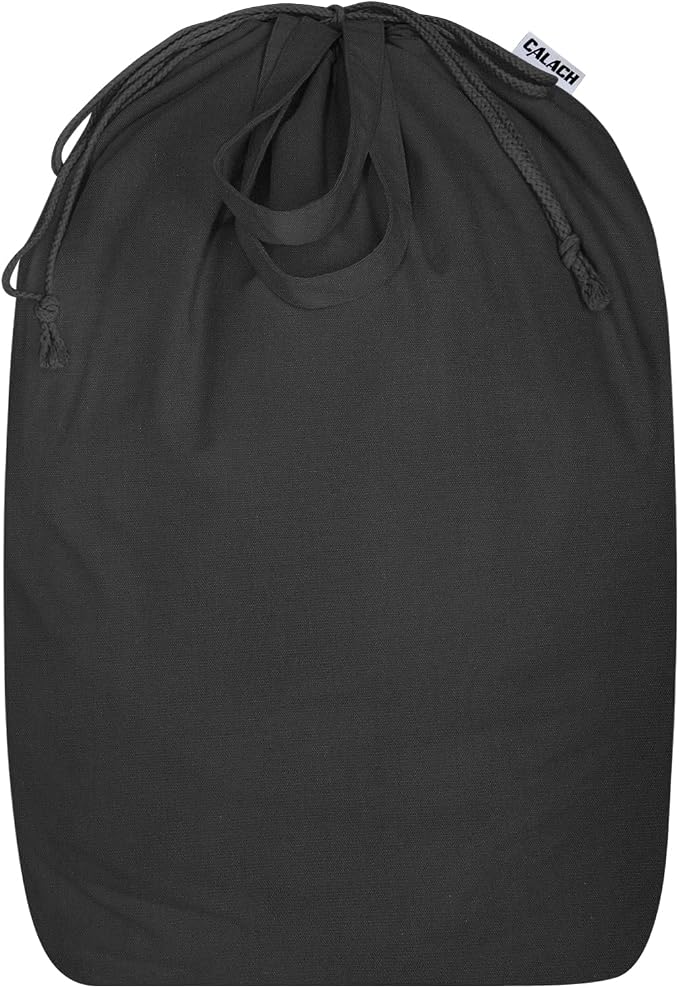 Canvas Laundry Bags with Handles & Square Base 16"Wx16"D x27.6"H by CALACH