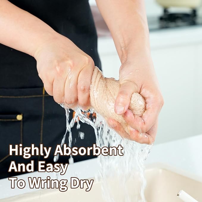 Cotton Dish Towels 6 Pack, 12x12 Inch – Super Absorbent, Quick-Dry & Reusable - Image 4