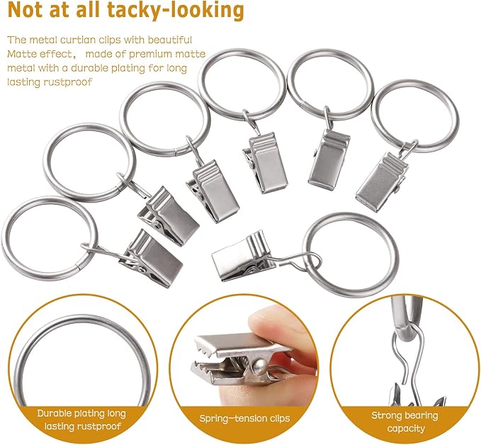 Lansian 100 Pack Curtain Rings - Image 7