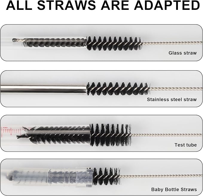 Ixiaoyoo 12 Pcs Straw Cleaner Brushes Set, 8.2 Inch Nylon Cleaning Brush | - Image 7