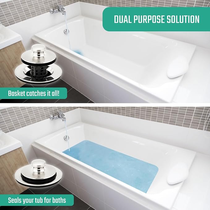 Drain Buddy Ultra Flo No Installation 2 in 1 Clog Preventing Tub Drain Stopper - Image 7