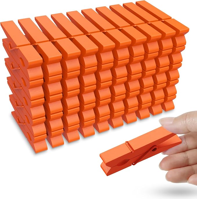 50PCS Colored Wooden Clothespins 2.9 Inch Color Clothes Pins by HONGYUTAI