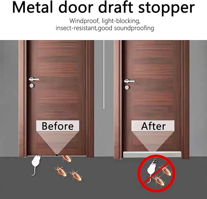 Automatic Door Sweeping Bottom Aluminum Alloy 36-inch Surface Mount Type - Suitable for Door Bottom Sealing Sound Insulation Windproof Dustproof Light Blocking and Small Animal Prevention