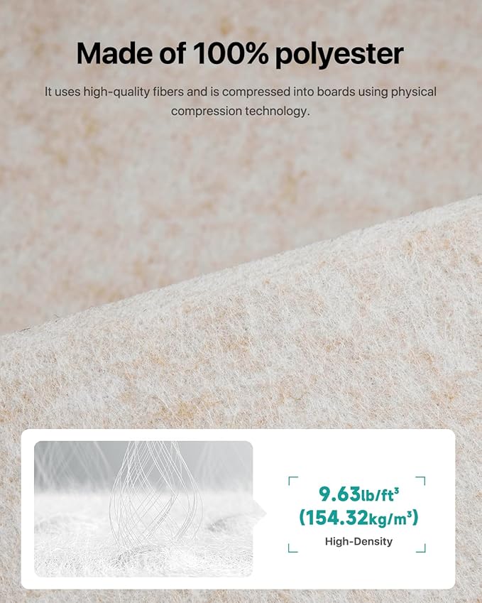 18 Pack Soundproof Wall Panels Self-Adhesive, Square Sound Proof Foam Panels for Wall, High Density Acoustic Panels, Acoustic Panels for Home Office, Reccording Studio 12" X 12" X 0.4" Beige