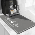 CooRug Fashion Coffee Mat, Dish Drying Mat 12" x 20" Dark Grey | Hide Stain by CooRug